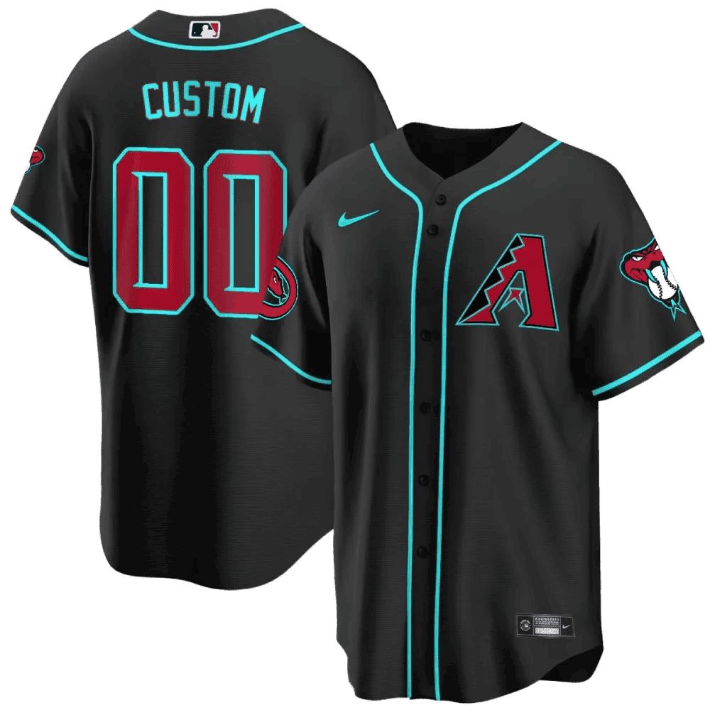 Men Arizona Diamondback Black Nike 2024 Cool Base Custom MLB Jersey->customized nfl jersey->Custom Jersey